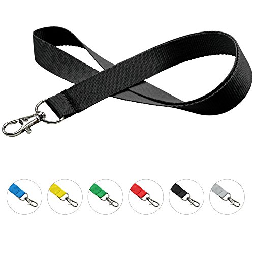 linie zwo®, Confezione da 10 laccetti portachiavi 20 mm, gancio easy going, Nero