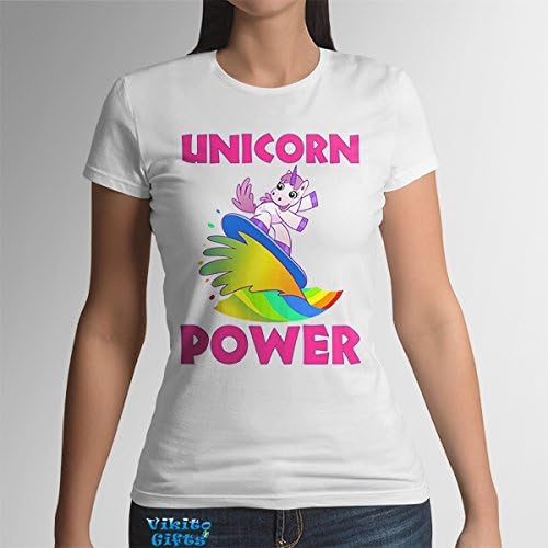 Surfer Womens T-shirt Unicorn Power gift for her Youth tshirt Slim fit Modern Tee for girls