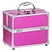 tinkertonk Professional Aluminium Beauty Cosmetic&Makeup Case Toiletry Storage Nail Hairdressing Vanity Box Jewelry Case Cosmetics Box Trolley (Pink Pink)