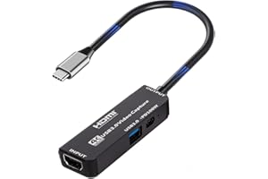 AKSNDRT Video Capture Card, USB3.0 PD 100W HDMI to USB C Audio Capture Card, 4K 1080P 60FPS Capture with Type-C Adapter Devices for Gaming Live Streaming Video Recorder, Compatible with Windows Mac OS System