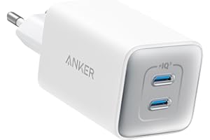 Anker 523 Chargeur USB C 47 W (Nano 3), Chargeur Samsung Charge Rapide GaN Compact 2 Ports pour iPhone 16/16 Plus/ 16 Pro Max/15/14/13, Galaxy, Pixel 4/3, iPad/iPad Mini (câble Non Inclus), Blanc