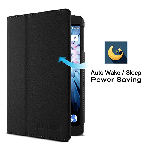 Odys Pluto 7 Hülle Case, Infiland Slim Fit Folio PU-lederne dünne Kunstleder Schutzhülle Cover Tasche für Odys Pluto 7 17,7 cm (6,98 Zoll HD IPS Display) Phablet (mit Auto Schlaf / Wach Funktion)(Schwarz) - 8