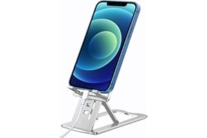 YIIWAY Stojak na telefon, regulowany aluminiowy uchwyt na telefon komórkowy, uchwyt kompatybilny z iPad, iPhone 13/12/11/8/Pro/XS/XR/Max, Samsung Galaxy S22 A53, Xiaomi, wszystkie telefony (4''-12") - srebrny ZJ80001