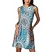 Price comparison product image Wawer Mini Summer Dress for Women, Vintage Boho Maxi Evening Dress,Sleeveless Floral Dress Sundress for Party/Cocktail/Wedding/Beach (XL, Multicolor)