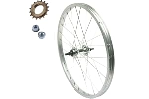 ECOVELO RUOTA/CERCHIO POSTERIORE 20" x 1.75 + PIGNONE 16 DENTI 1V BICI GRAZIELLA MTB CITY BIKE | ALLUMINIO/ACCIAIO