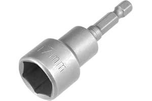 Fixinus 17mm Magnetische Steckschlüsseleinsatz, 1/4 Zoll Hex Steckschlüsseleinsätze für Bohrmaschinen, Nuss-Schraubendreher und Schlag-Stecknuss-Adapter, 1 Stück