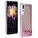 Produktbild ToMoYi Huawei P20 Pro Hülle, Unisex Bling Spiegeln Glitzer Liquid Quicksand Flüssig Treibsand Clear Handyhülle HD Treibsand Shell Transparent Bumper Schutzhülle für Huawei P20 Pro Design Liebe Rosa