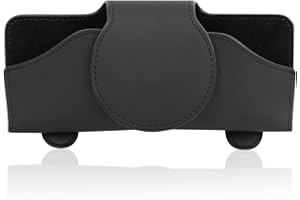 Anseom Porta Occhiali da Sole da Auto per Parasole Nero Clip per Occhiali da Auto in Pelle PU Porta Occhiali Auto Scatola Portaoggetti per Occhiali da Sole per Auto Portaocchiali Auto Universale