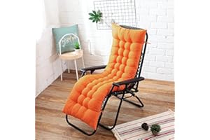Morbuy Cojín para Tumbona de Jardín, Suave y Cómodo Cojín Reclinable Colchoneta Tumbona Exterior Ideal para Tumbonas, Sillas y Hamacas (170x48CM,Naranja)