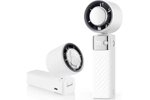 CATGIFF Mini Ventilatore Portatile, Ventilatore a Batteria Ricaricabile 5000mAh, Ventilatore Piccolo potente silenzioso Turbo con 199 Velocità per Ufficio, Viaggi, Esterni, Interni e Aperto (Bianco)