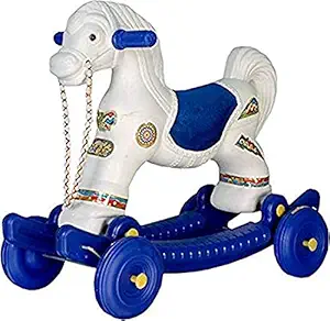 TD 2 in 1 Baby Horse Rider for Kids 1-5 Years Birthday Gift (Blue)