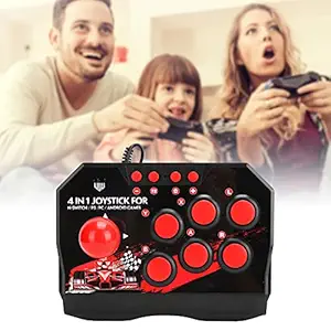 Arcade Joystick, Wired Classic Switch/PC/PS3 Computer Game Controller Acc Black Red Arcade Fight Stick for Boy Girl for Arcade Games