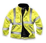 Elástico Puños Chaqueta de trabajo reflectante para hombre, de alta visibilidad, de forro polar, Hombre, color amarillo, tamaño XX-Large