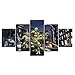 Produktbild Ai Ya-hua Moderne Leinwand Home Decor Wall Art Poster 5 Panel Teenage Mutant Ninja Turtles Wohnzimmer Bilder Hd Gedruckte Malerei Frame