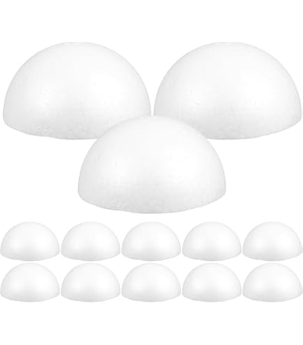 150 Demi-boules En Mousse STOBOK - Idéal Pour Bricolage Enfants Et Arrangements Floraux - Noir Et Blanc