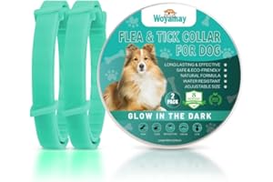 Woyamay Collare Antiparassitario per Cani, Luminoso Collare Antipulci Cane, 8 Mesi di Protezione, Regolabile Resistente All'acqua Collari Antiparassitari per Cani Per Tutte Le Taglie Azzurro, 2 Pezzi