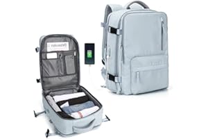 SZLX Mochila Viaje Cabina Avion 40x20x25 Mujer Ryanair Maleta para Cabina de avion Equipaje de Mano 45x36x20 Easyjet Mochila de Senderismo Mochila para Portatil Impermeable hombre con Cargador USB