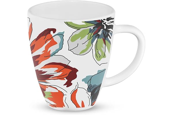 Larah by BOROSIL Bali Opalware Mug Set of 1 Pcs Tea/Coffee Mugs, 390 ml Each Microwave & Dishwasher Safe, Bone-Ash Free Crockery Set Ideal for Daily Use & Gifting White
