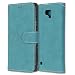 Produktbild LG X Cam / K580 Hülle, Chreey Matt Leder Tasche Retro Handyhülle Magnet Flip Case mit Kartenfach Geldbörse Schutzhülle Etui [Blau]