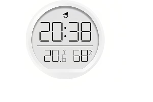 Lancoon Digital LCD-väckarklocka med temperatur och fuktighet, magnetisk design, skrivbord/hängande, 3 typer av placering, 12/24-timmarskalender