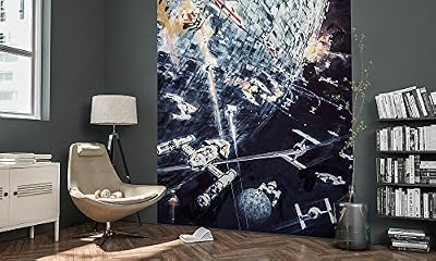Komar 'Komar 012 de dvd2 Star Wars Papier peint photo non tissé de"Star Wars Classic Dogfight Taille 200 x 275 cm (Largeur x hauteur), 2 Chemins, avec colle, multicolore