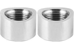 QIILU Oxygen Sensor Nut Bung, 2PCS Oxygen Sensor Bung Adapater Stainless Steel SS304 M18 x 1.5 Internal Thread Notched O2 Oxygen Sensor Accessory
