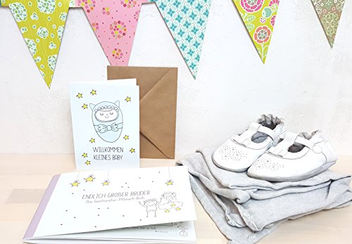 Geschenk für großen Bruder: „kleine Schwester + großer Bruder“-Buch (Öko, Recycling-Papier, Erinnerungsalbum/ Fotoalbum für Geschwister zur Geburt) - 6