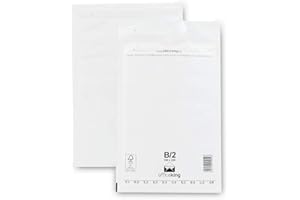 ‎OFFICEKING OfficeKing 200 Luftpolsterversandtaschen Luftpolsterumschlag B2 weiß 140x225mm DIN A6+ (10 Größen wählbar) Luftpolster Verpackung Polsterumschläge Briefumschläge gepolstert Umschläge