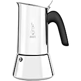 Bialetti Venus Caffettiera in Acciaio Inox, Adatta all'Induzione, Inossidabile, Silver, 6 Tazze