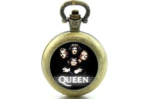 Products Just4U Gift Boxed Queen Bohemian Rhapsody Quartz Pocket/Necklace Watch - Free Spare Battery