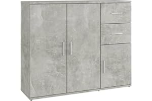 vidaXL Credenza Grigio Cemento 91x29,5x75 cm in Legno Multistrato