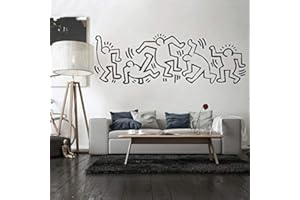 CFWZGM Adesivi Murali Murale Keith Haring Cameretta Per Bambini Poster Anime Nurserry Camera Da Letto Decalcomanie Decorazioni Per La Casa Soggiorno 31 * 90 Cm