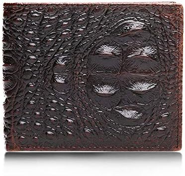 Happyplus1 Mens Short Classic Wallet,RFID Blocking Crocodile Pattern Card Holder Vintage Business Travel Coin Purse (Size : Horizonal Type)