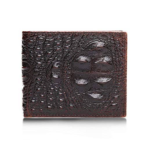Happyplus1 Mens Short Classic Wallet,RFID Blocking Crocodile Pattern Card Holder Vintage Business Travel Coin Purse (Size : Horizonal Type)