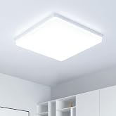 Kuwork LED Ceiling Lamp 48 W: 30 cm LED Ceiling Light 6500 K, 4800 LM Surface LED Panel for Bedroom, Kitchen, Hallway, Bathro