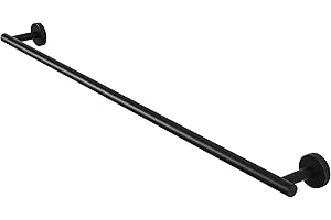 KES Handtuchhalter Schwarz 80 cm Lang Handtuchstange Edelstahl SUS 304 Badetuchhalter Handtuch Halter Wandmontage, A2000S80-BK