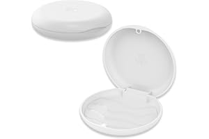 LAFOMUKEA Retainer Box Aligner Case, Gum Shield Box, Silicone Retainer Case, Portable False Teeth Storage Container for Use by People with Aligners or Mouth Guards (White)