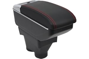 OYHCM Accoudoir Centrale pour Peugeot 208 2012-2018, Rangement Intégré, Cuir Noir, Facile à Installer, Accessoire Intérieur Voiture