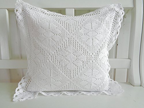 Kissen Landhaus Weiss Shabby Chic Nostalgie 40x40 ohne Füllung