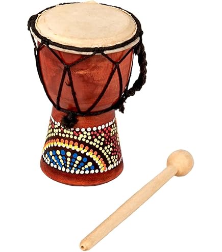 Djembe Africano Colorato Per Bambini - Tamburo A Mano In PVC, 22x43 Cm, Strumento Musicale Educativo