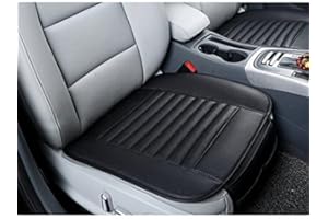 HONCENMAX Housse de Coussin de Siège de Voiture - Protecteur de Siège Auto Respirant - Accessoires d'auto de Voiture - Charbon de Bois de Bambou en Cuir PU - Housse de Siège Avant