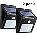Produktbild Solarleuchte mit Bewegungsmelder(2 PACK), Soft Digits 20 LEDS Solar Wandleuchte / Bewegungssensor Solarlampei / Wetterfeste / Auto On und Off für Patio, Plattform, Hof, Garten, Weg