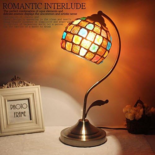 village retro Glass desk lamp Adjustable light Decorative table lamp for Bedroom Bathroom Baby Room , Color