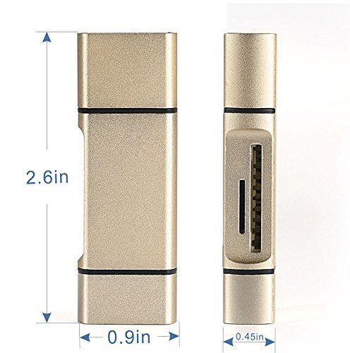 3-IN-1 Multi-funktion Micro USB OTG / USB 2.0 / Type-C OTG Adapter, Aluminium SD / Micro SD-Kartenleser mit Standard-USB und Micro-USB-Stecker und Type-C für Smartphones / Tablets mit OTG-Funktion , Apple Macbook mit Type-C / PCs und Notebooks (Golden（3-IN-1）) - 6