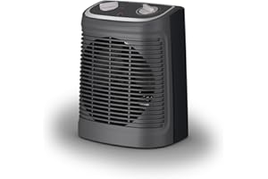 Rowenta Radiateur électrique, Ventilateur, Soufflant, Chauffage d’appoint, Ventilation chaud/froid, 2 vitesses, 2400 W, Silencieux Instant Comfort Compact, Gris/Noir SO2330F2