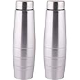 Sizzle Stainless Steel Water Bottle, 1000ML, Set of 2, Silver
