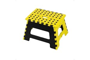 ‎REKORD QUALITÄT IN IHRER HAND Rekord Klapptritt aus Kunststoff- in Gelb (BxTxH 35x27x22 cm) rutschfeste Oberfläche & Füße mit Gumminoppen, Tritthocker, Kinderhocker, Fußhocker, Badhocker, Klapphocker