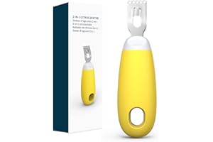KITCHENDAO Citrus Zester con coltello a canale, lama ultra affilata, impugnatura morbida al tatto, lavabile in lavastoviglie, passante per appendere