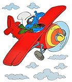 8 Stück: große Fensterbilder / Sticker - mit Schlumpf Motiven - selbstklebend und wiederverwendbar