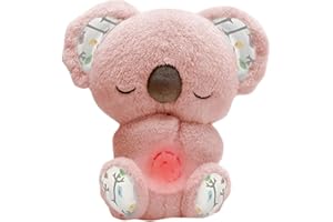YJWZ Koala Para Aliviar La Ansiedad,Nutria Bebe Dormir Que Respira,Peluche Ansiedad Dormir,Bebé Durmiendo Koala Juguete Con Música Luces Y Movimientos De Respiración Ayuda Para Dormir